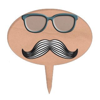 Retro Mustache Moustache Stache Cake Picks