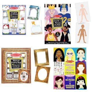 Melissa and Doug Complete the Picture, Create a Person, Picture Frame, and Create a Face Pad Bundle Toys & Games