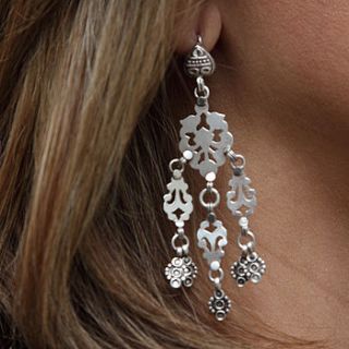 silver chandelier earrings by onion pink