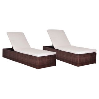 International Home Miami Oxford Chaise Lounge with Cushion (Set of 2)