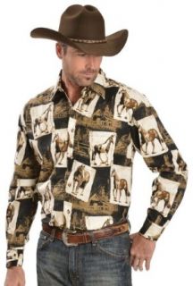 Lord Daniel Men's Postcard Horse Print Long Sleeve Shirt at  Mens Clothing store