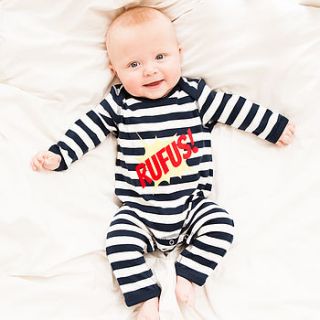 personalised kapow romper by percy and nell