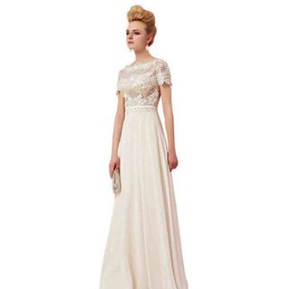 lace sleeve floor length dress by elliot claire london