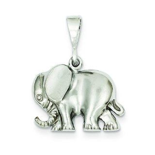 14K White Gold Elephant Charm African Animal Jewelry Jewelry