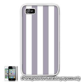 Light Gray Grey Vertical Cabana Stripes iPhone 4 4S Case Cover Skin White Cell Phones & Accessories