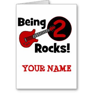 Being 2 Rocks with Guitar Greeting Card