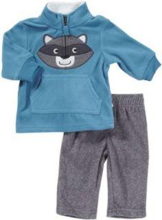 Carter's L/S Microfleece Pant Set   Turq Raccoon  Newborn Infant And Toddler Pants Clothing Sets Clothing
