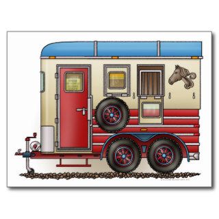 Horse Trailer Camper Post Cards