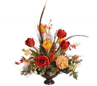 Red and Gold Tulip Centerpiece by Valerie —