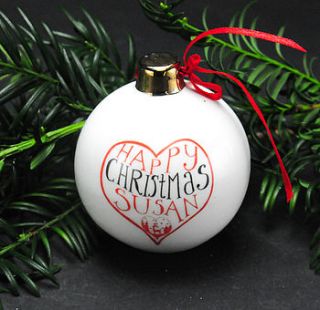 personalised christmas tree bauble by susan rose china