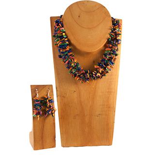 Multicolor Melon Seed Necklace and Earring Set (Colombia) Jewelry Sets