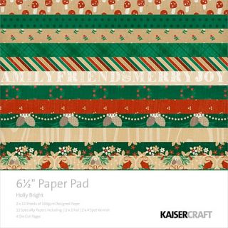 Kaisercraft 6 1/2" x 6 1/2" Holly Bright Paper Pad