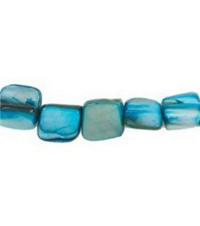 Blue Moon Shell Mother Of Pearl Triangle Strung Beads   14 Inch Strand/Aqua
