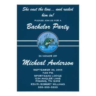 Funny Fishing Angling Bachelor Party Celebration Invites