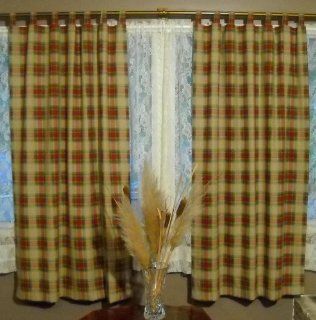 Cotton Insulated Curtains, PLAID, 72 INCH   Window Treatment Valances