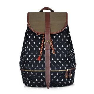 ZLYC Lover Anchor Print Canvas Backpack  Hiking Daypacks  Sports & Outdoors