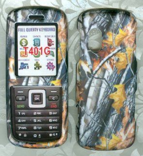 Samsung T401g Tracfone, Straight Talk Prepaid Net 10 Snap on Hard Rubberized Phone Case Cover Faceplate Protector Accessory Camo Tree Camouflage Cell Phones & Accessories