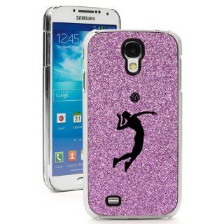 Purple Samsung Galaxy S4 SIV Glitter Bling Hard Case Cover GK85 Female Volleyball Player Cell Phones & Accessories