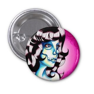 Superficial Love Day of the Dead Girl Pinback Button
