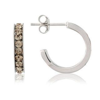 crystal and silver hoop earrings by lovethelinks