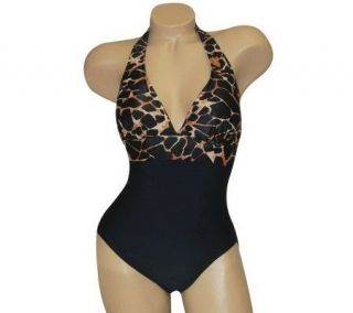 Shape Detector by Carol Wior African Nights Halter Swimsuit —