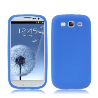 Mobilizers Soft Silicone Skin Case Cover For Samsung Galaxy S3 SIII I9300 With Screen Protector   Blue Cell Phones & Accessories
