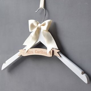 personalised engraved banner wedding hanger by clouds and currents
