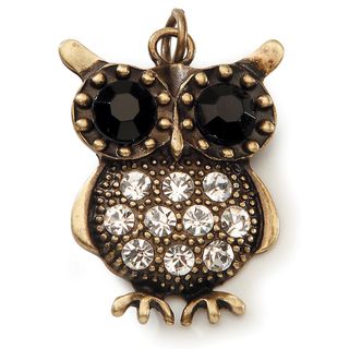 Styled by Tori Spelling (TM) Owl Pendant  Bronze W/Rhinestones 1/Pkg Darice Jewelry Findings