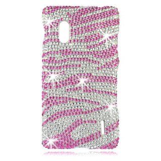 Talon Full Diamond Bling Cell Phone Case Cover Shell for LG E970 Optimus G (Zebra  Hot Pink)   AT&T Cell Phones & Accessories