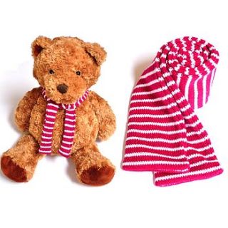 matching child and teddy striped scarves by skinny scarf