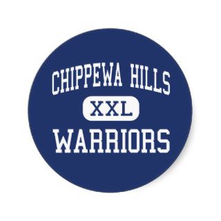 Chippewa Hills   Warriors   High   Remus Michigan Round Sticker