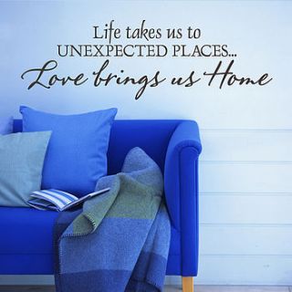 love brings us home wall sticker quote by snuggledust studios