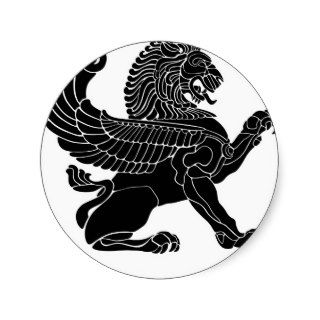 persian lion round stickers
