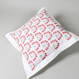 coral peacock cushion cover by sewsew