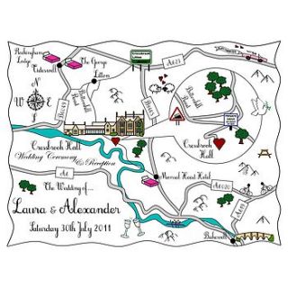 print your own colour wedding or party map by cute maps