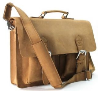 Vagabond Traveler 15" Cowhide Stylish Leather Laptop Bag L38. Nature BRN Clothing