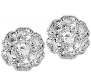 Judith Ripka Sterling 10.0ct Heart Cut Crystal Quartz Flower Earrings —