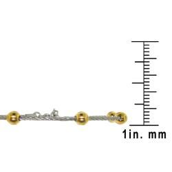 Two tone Stainless Steel Twisted Wire Ball Bead Bracelet Moise Stainless Steel Bracelets