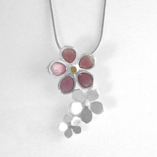 silver cherry blossom pendant by kate wimbush jewellery