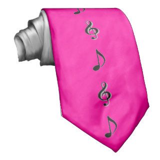 Hot Pink Music Note Tie