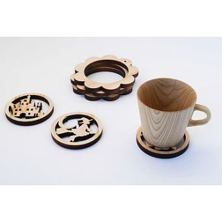two in one wooden coaster and trivet set by toothpic nations