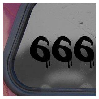 Bloody 666 Satanic Number Of The Beast Black Decal Sticker Black Decal Sticker   Decorative Wall Appliques  
