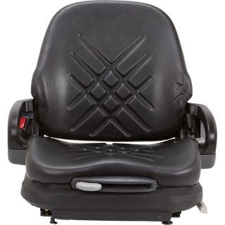 Concentric Low Profile Suspension Seat with Hip Restraints and Seat Belt — Black, Model# 480005BK  Forklift   Material Handling Seats