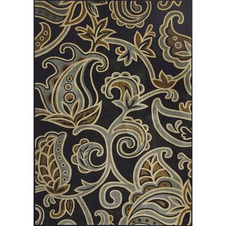 Allestra Symphony Black Rug (7' x 10') 7x9   10x14 Rugs