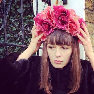 pink rose headpiece by handmade carnival