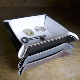 leather coin, keys and cufflink tray by deservedly so