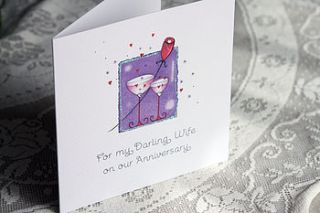 'darling wife on our anniversary' card by white mink