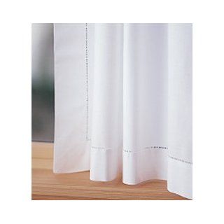 36"L Hemstitch Tailored Curtain Pairs White   Window Treatment Sets