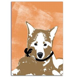 akita dog illustration fine art print by indira albert