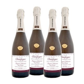 personalised champagne four bottles vintage by boutique bubbly